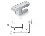 Zawias burty aluminiowej 90 mm kompletny, 13-568-KPL